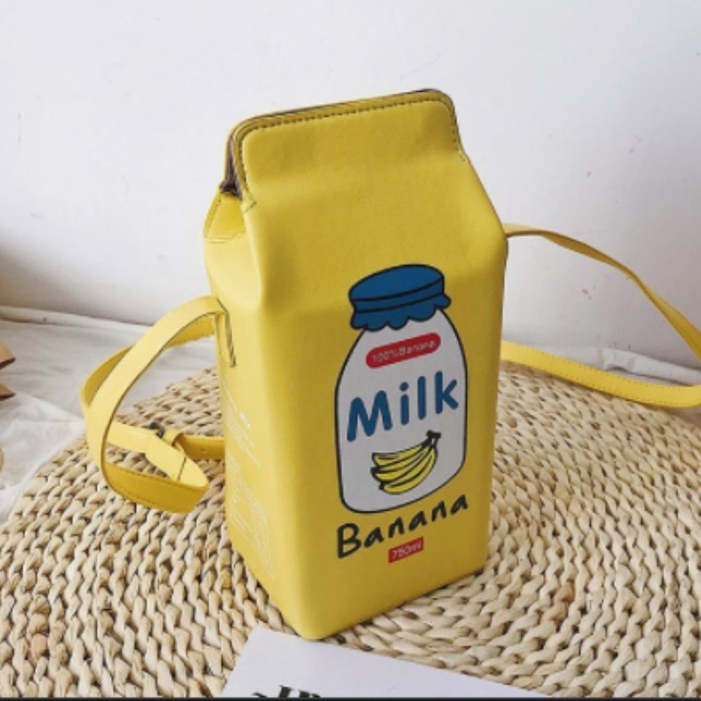 Banana Milk Aesthetic Yellow Bag🍌